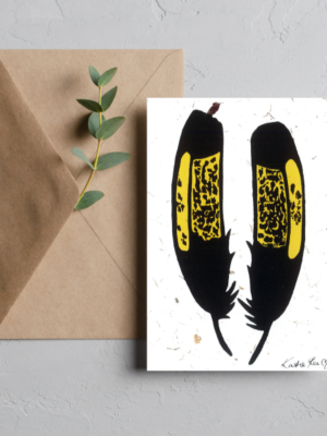 Native birds card- The Yellow-tailed Black-Cockatoo